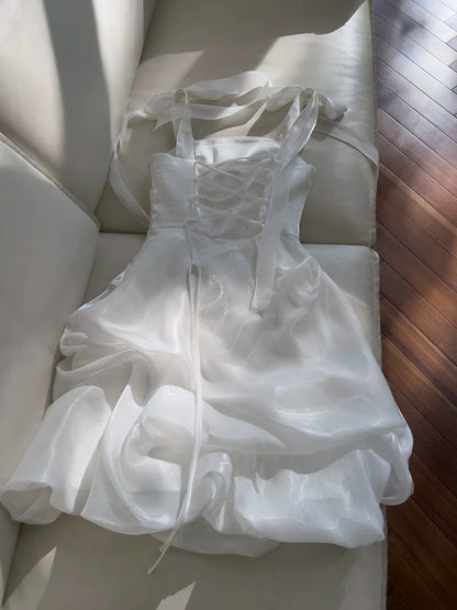 Pretty Sheath Straps White Summer 16th Birthday Dresses For Teens Hoco Dress Mini 18th Birthday Outfit Cocktail Dresses For Women W830