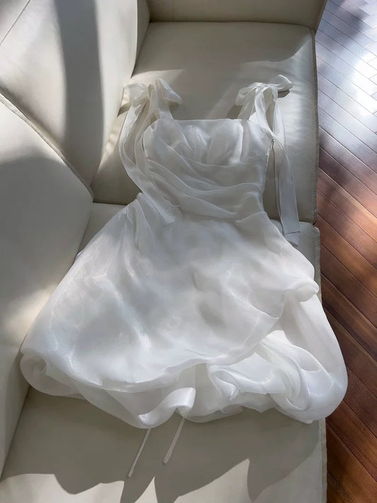 Pretty Sheath Straps White Summer 16th Birthday Dresses For Teens Hoco Dress Mini 18th Birthday Outfit Cocktail Dresses For Women W830