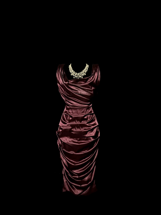 Robe fourreau vintage sans manches en satin pour mère de la mariée, petite taille, robe de soirée, longueur genou, pour mariage d'été, W834