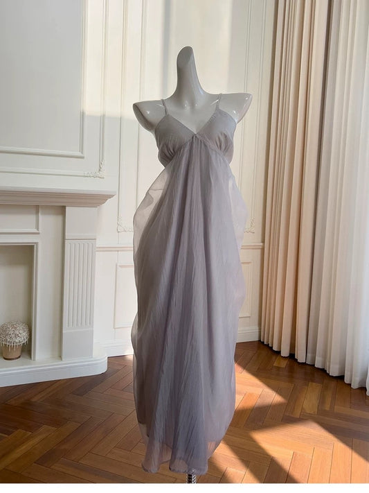 Elegant A Line Spaghetti Straps Sleeveless Long Evening Party Gowns Evening Formal Dresses Prom Dress W900
