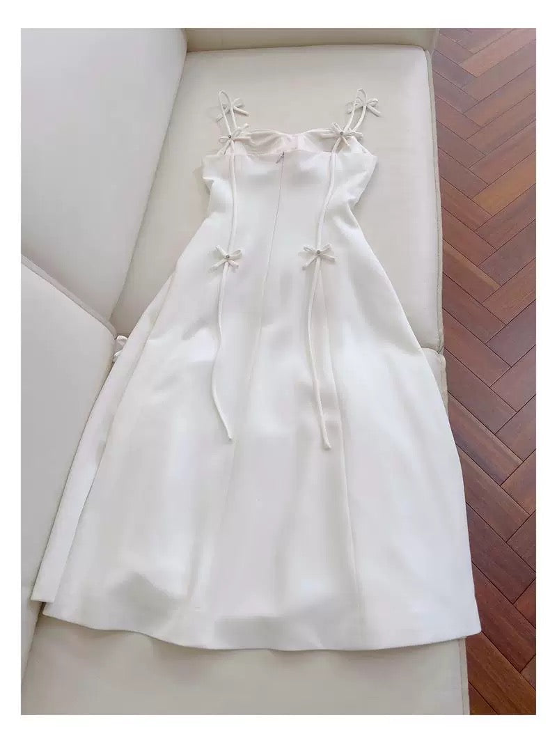 Elegant A Line Spaghetti Straps White Satin Sleeveless Long Evening Party Gowns Evening Formal Dresses Prom Dress W915
