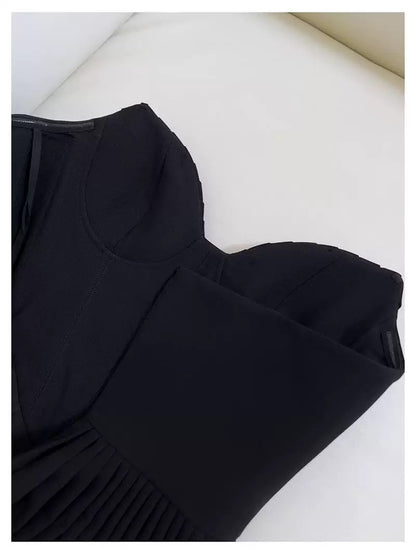 Elegant A line Spaghetti Straps Black Chiffon Sleeveless Long Evening Party Gowns Evening Formal Dresses Prom Dress W926