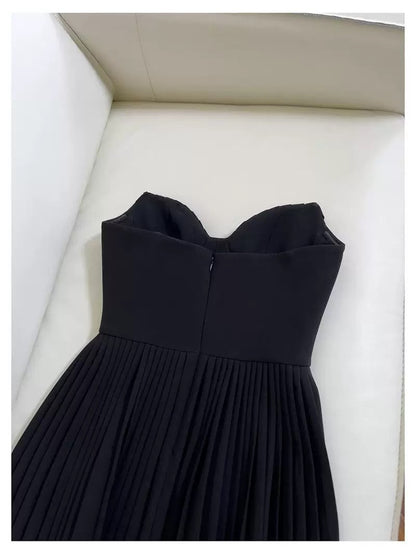 Elegant A line Spaghetti Straps Black Chiffon Sleeveless Long Evening Party Gowns Evening Formal Dresses Prom Dress W926