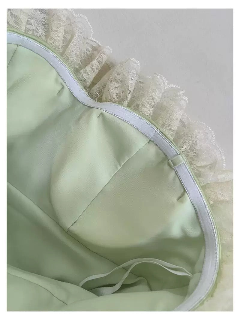 Trendy Ball Gown Spaghetti Straps Mint Green Sleeveless Formal Short 8th Grade Homecoming Dress Summer Middle School Hoco Dresses Cocktail Dress Birthday Outfits W931