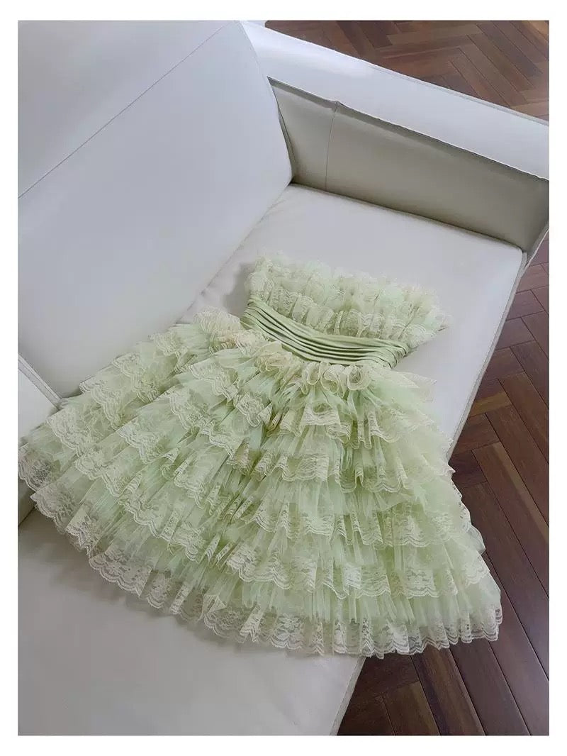 Trendy Ball Gown Spaghetti Straps Mint Green Sleeveless Formal Short 8th Grade Homecoming Dress Summer Middle School Hoco Dresses Cocktail Dress Birthday Outfits W931