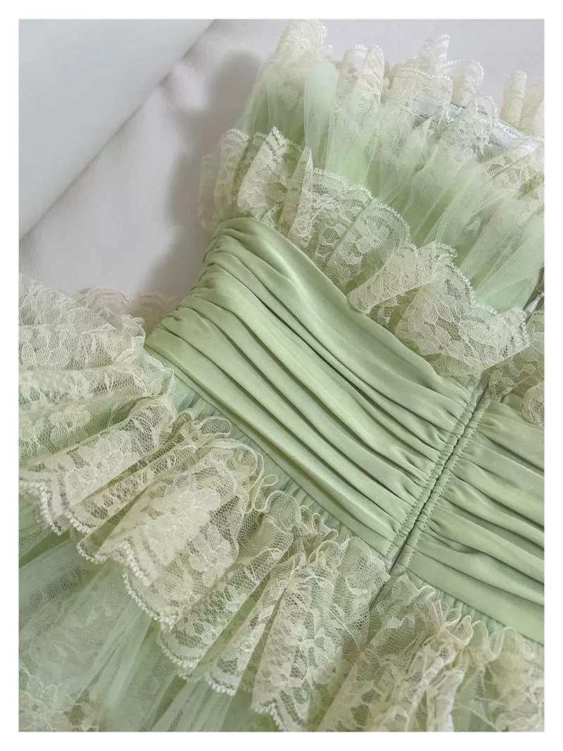 Trendy Ball Gown Spaghetti Straps Mint Green Sleeveless Formal Short 8th Grade Homecoming Dress Summer Middle School Hoco Dresses Cocktail Dress Birthday Outfits W931