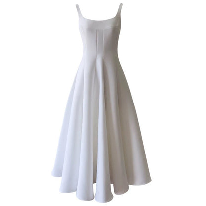 Elegant A line Square Neck Satin Sleeveless Long Evening Party Gowns Evening Formal Dresses Prom Dress W960