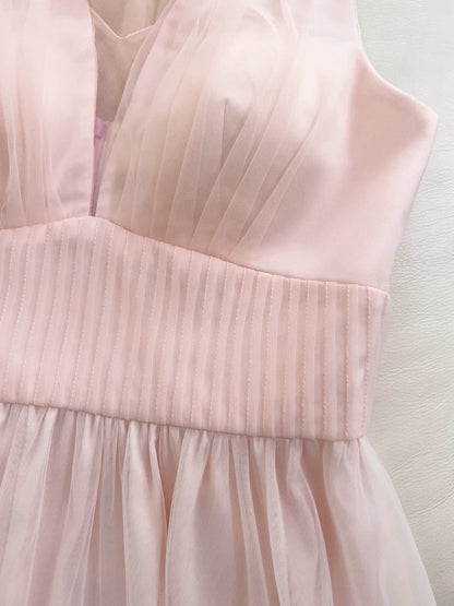 Elegant A line Halter Tulle Lace Blush Pink Sleeveless Long Evening Party Gowns Evening Formal Dresses Prom Dress W964