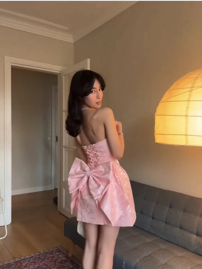 Sexy A Line Spaghetti Straps Pink Lace Sleeveless Formal Short 8th Grade Homecoming Dress Summer Middle School Hoco Dresses Birthday Outfits W971