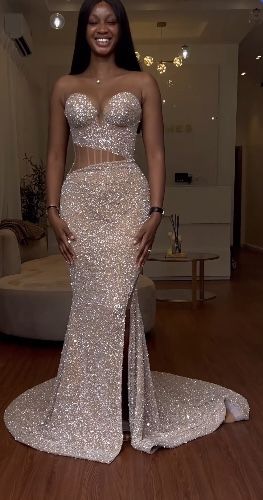 Sexy Mermaid Sweetheart Sequin Split Prom Dresses Party Dress Summer 20th Birthday Outfits Birthday Dresses W986