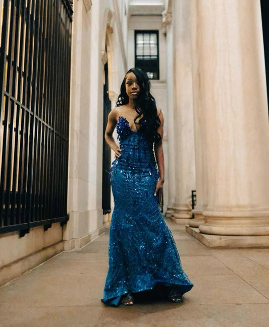 Sexy Mermaid Sweetheart Black Girl Sequin Split Cut Prom Dresses Party Dress Summer 20th Birthday Outfits Birthday Dresses W988