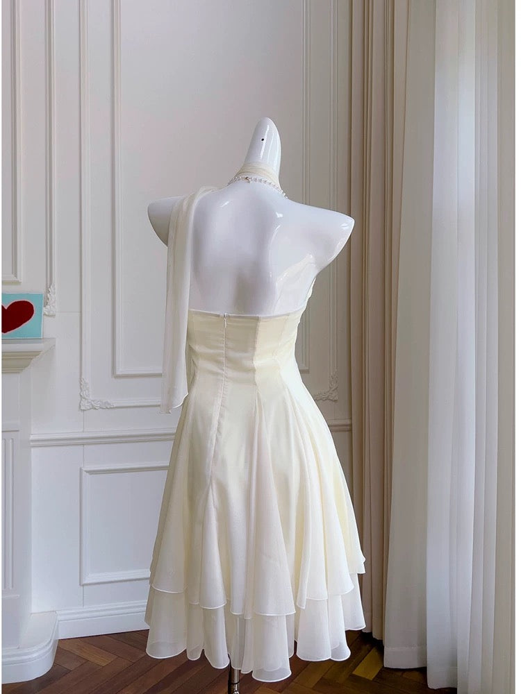 Pretty A line Halter Chiffon Short 8th Grade Homecoming Dress Summer Middle School Hoco Dresses Cocktail Dress Birthday Outfits W991