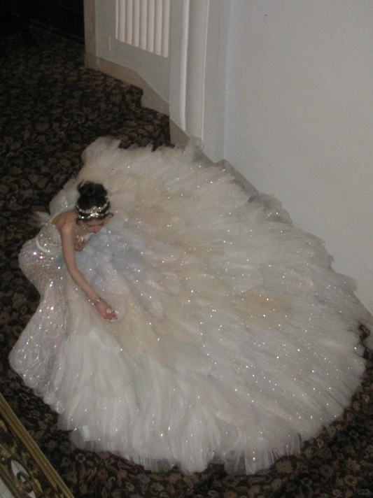 Pretty Wedding Dress Sheath Sweetheart Sequin White Long Luxury Wedding Dresses Bridal Gowns Brides Gown WD078