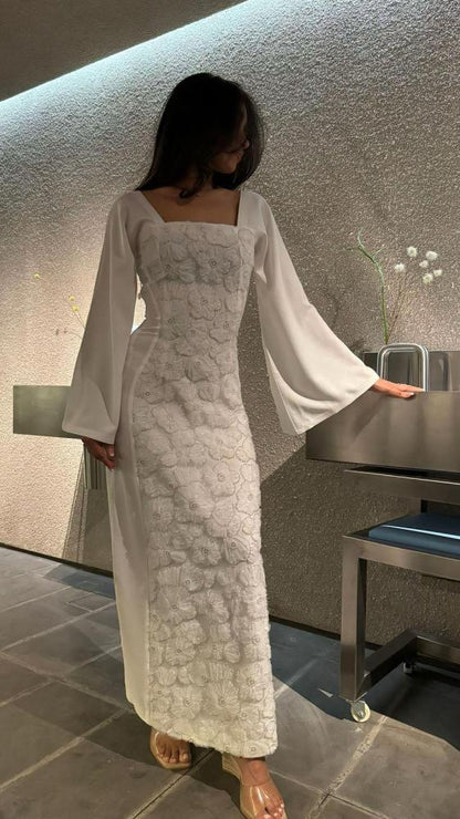 Elegantes Etuikleid mit quadratischem Ausschnitt und langem Ballkleid, formelles Sommerkleid für Hochzeitsgäste, Outfit für Hochzeitsgäste, DP2236