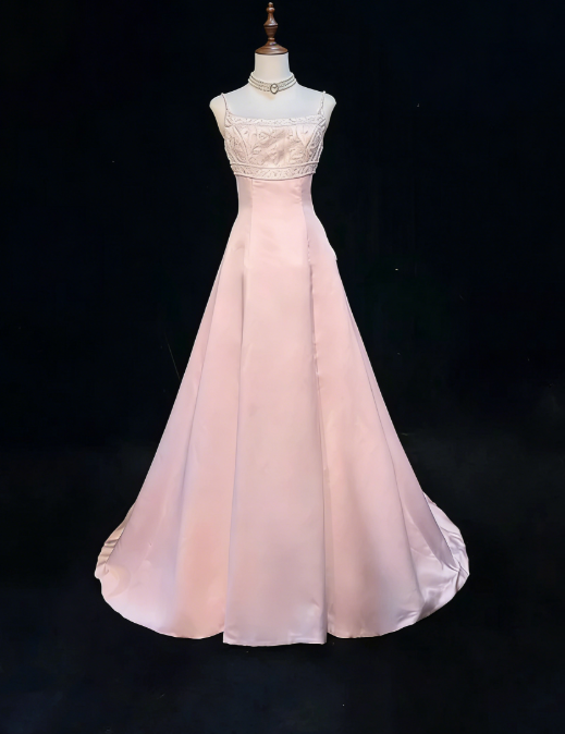Vintage Brautkleid A-Linie Spaghettiträger Ärmellos Perlen Lang Weiß 70er Brautkleider Elegante Brautkleider DH1111