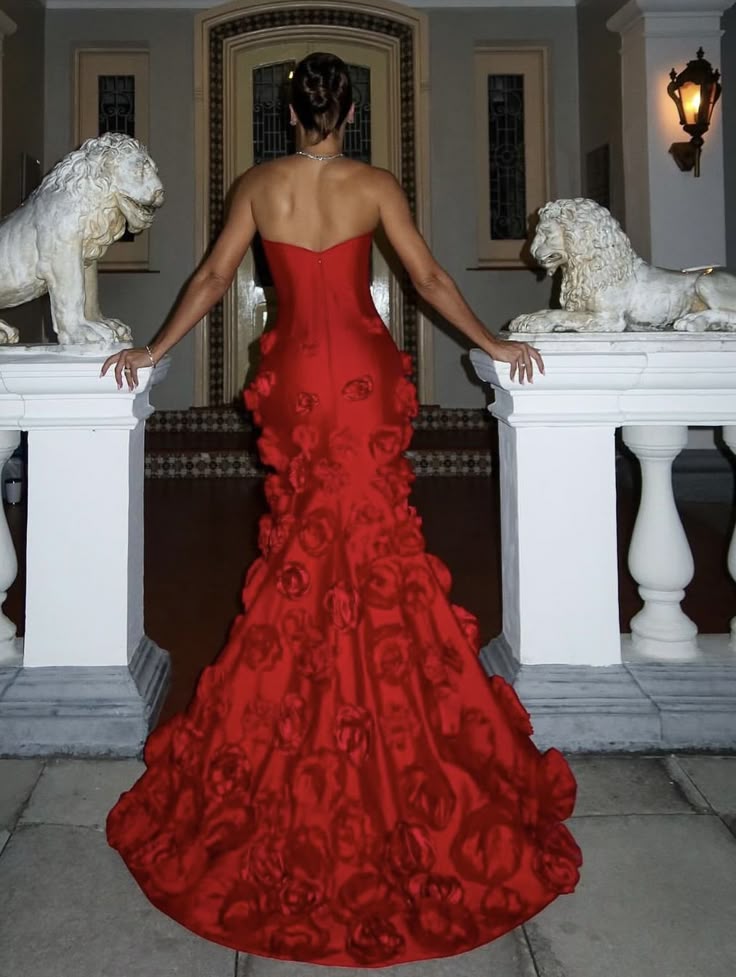 Modest Mermaid Strapless Red Sleeveless Long Evening Party Gowns Evening Dress Special Formal Dresses Prom Dress DH1343