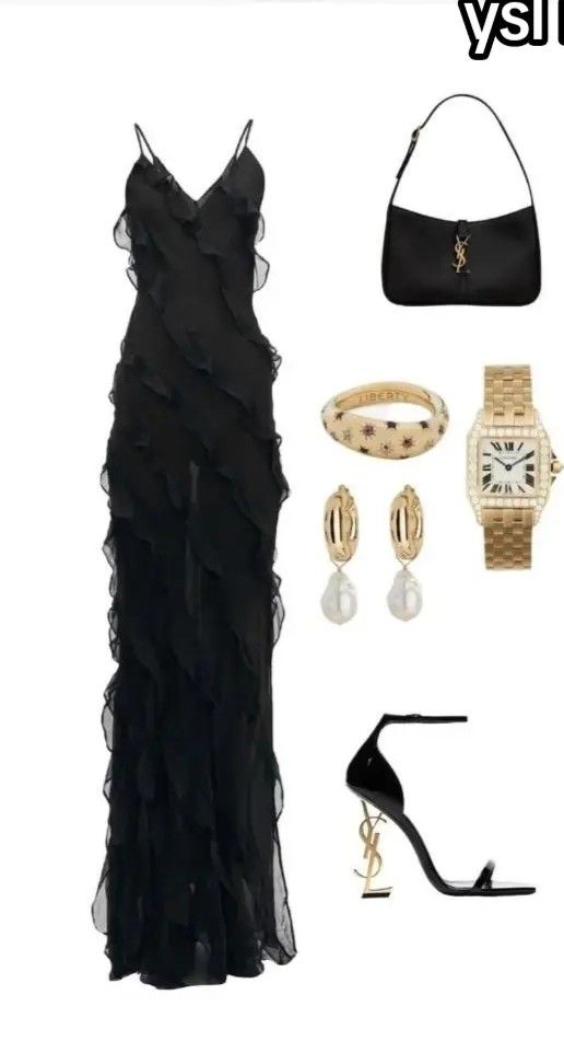 Fancy Sheath Spaghetti Straps Black Long Chiffon Evening Dress Party Gowns Evening Special Formal Dresses Prom Dress DH1370