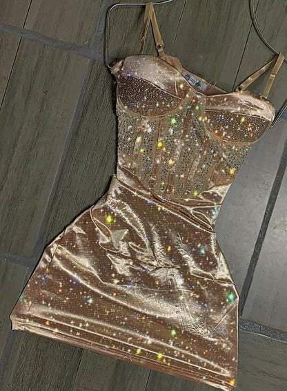 Unique Sheath Spaghetti Straps Sequin Short Mini Formal 7th Grade Homecoming Dresses Middle School Short Cocktail Night Dress Hoco Outfits DH1512