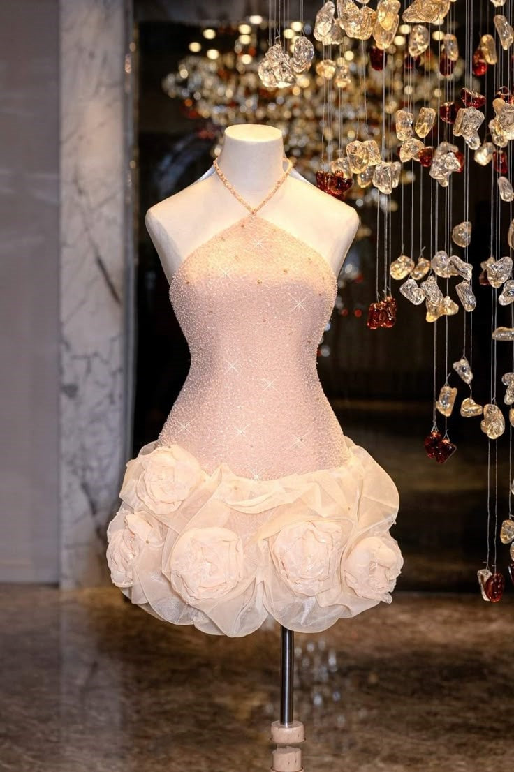 Cute Sheath Halter Sequin Blush Pink Short Mini Formal 8th Grade Homecoming Dresses Middle School Cocktail Night Dress Hoco Outfits DH1528