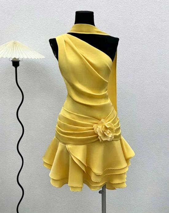 Sexy Sheath One Shoulder Short Mini Formal 8th Grade Homecoming Dresses Middle School Short Cocktail Dress Hoco Outfits DH1892