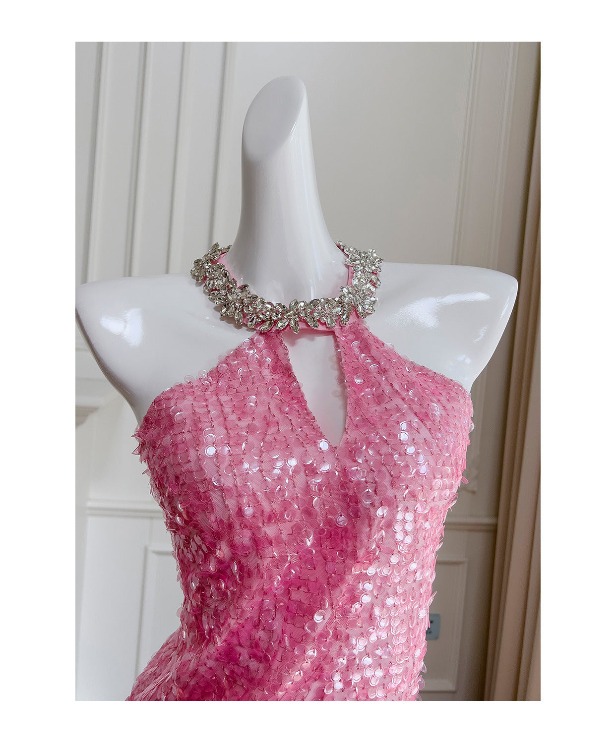 Unique Sheath Scoop Pink Sequin Short Mini Formal 8th Grade Homecoming Dresses Middle School Short Cocktail Dress Hoco Outfits DH2100