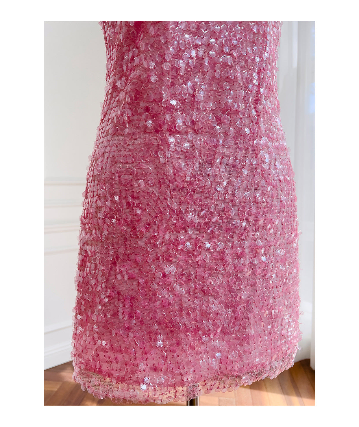 Unique Sheath Scoop Pink Sequin Short Mini Formal 8th Grade Homecoming Dresses Middle School Short Cocktail Dress Hoco Outfits DH2100