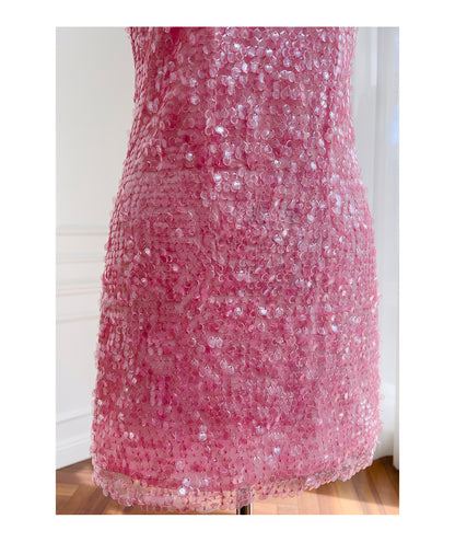 Unique Sheath Scoop Pink Sequin Short Mini Formal 8th Grade Homecoming Dresses Middle School Short Cocktail Dress Hoco Outfits DH2100
