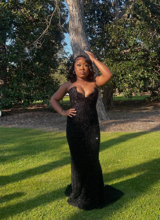 Sparkly Mermaid Sweetheart Black Sequin Long Evening Party Gowns Evening Dress Special Formal Dresses Prom Dress DH2344
