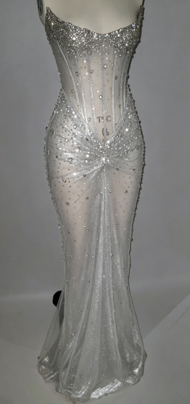 Sexy Meerjungfrau Trägerlos Champagner Ärmellos Schwarz Mädchen Abend Party Kleider Abendkleid Spezielle Abendkleider Ballkleid DH2361