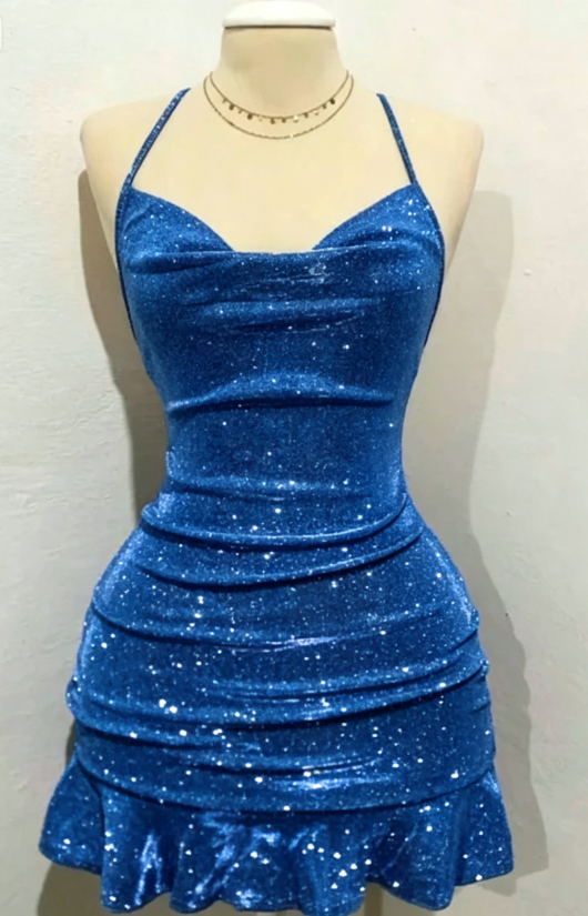 Sexy Sheath Halter Sequin Tight Grape Formal Homecoming Dresses 8th Grad Dance Graduation Dress Short Birthday Outfits Hoco Dresses DH2695