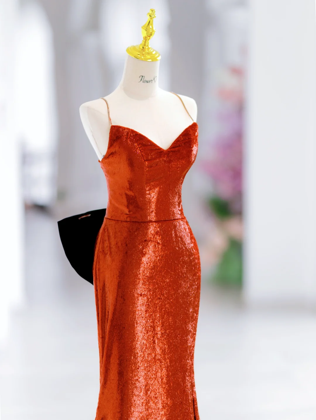 Modest Mermaid Spaghetti Straps Sequin Long Slit Evening Party Gowns Evening Dress Special Formal Dresses Prom Dress DH2796