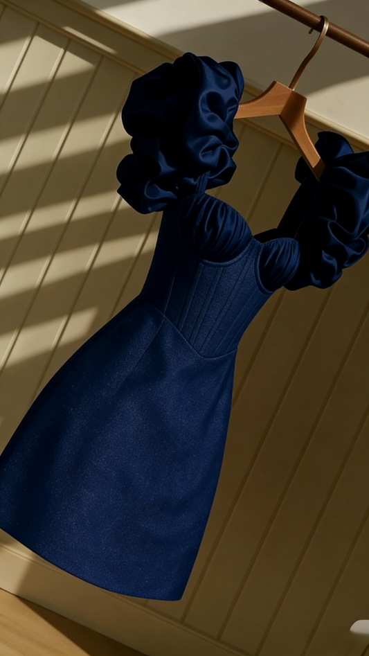 Blue Sexy A-Line Long Prom Dresses Satin Evening Dresses Sleeveless Birthday Dresses DP04394