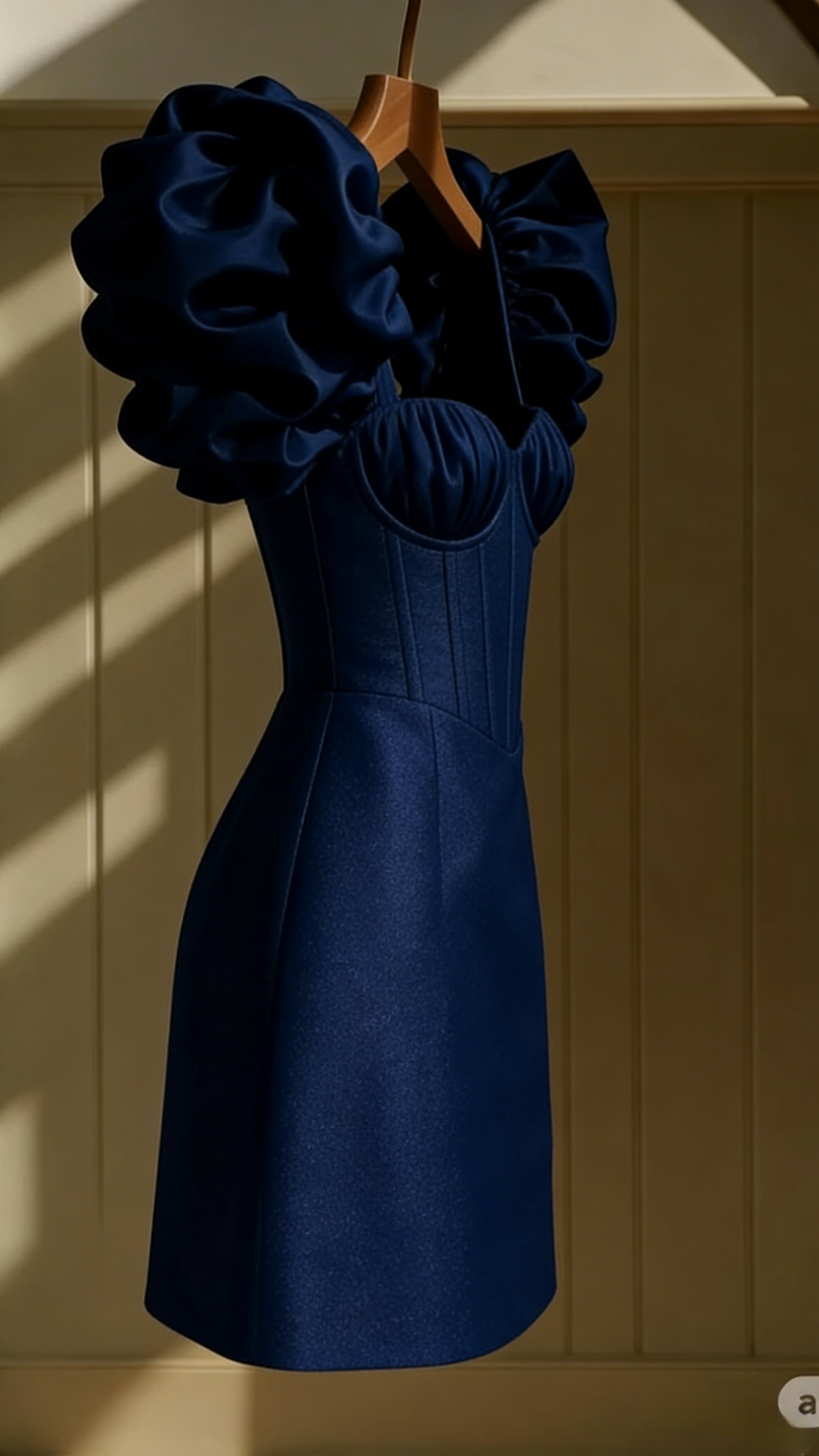 Blue Sexy A-Line Long Prom Dresses Satin Evening Dresses Sleeveless Birthday Dresses DP04394