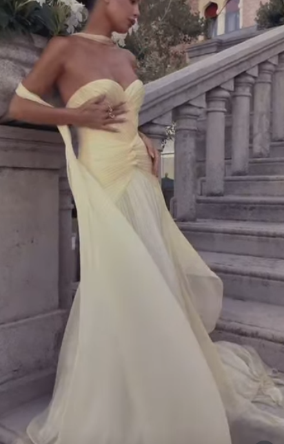 Chic Sheath Long Prom Dresses Tulle Sweetheart Birthday Dresses Yellow Evening Dresses  DP04667