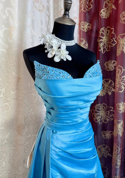 Robe de bal courte à bretelles spaghetti, gris argenté, robe de soirée courte, robe de bal Hoco DH2684