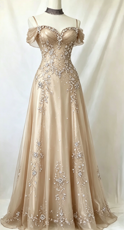 Classy Purple Prom Dress Chiffon Beaded Off-shoulder A-Line Evening Dress Sleeveless Birthday Dress DP05234