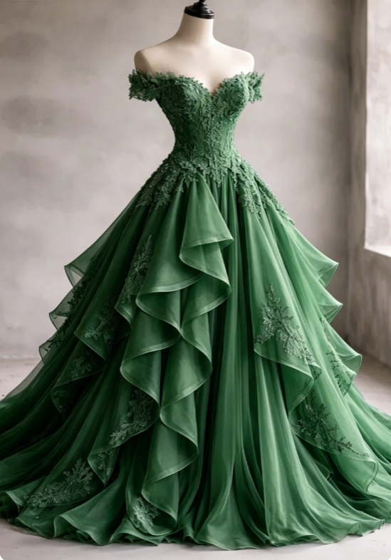 Wunderschönes, langes A-Linien-Abendkleid, schulterfrei, mit Tüll-Applikationen, Partykleid, blassblaues Ballkleid DP05336