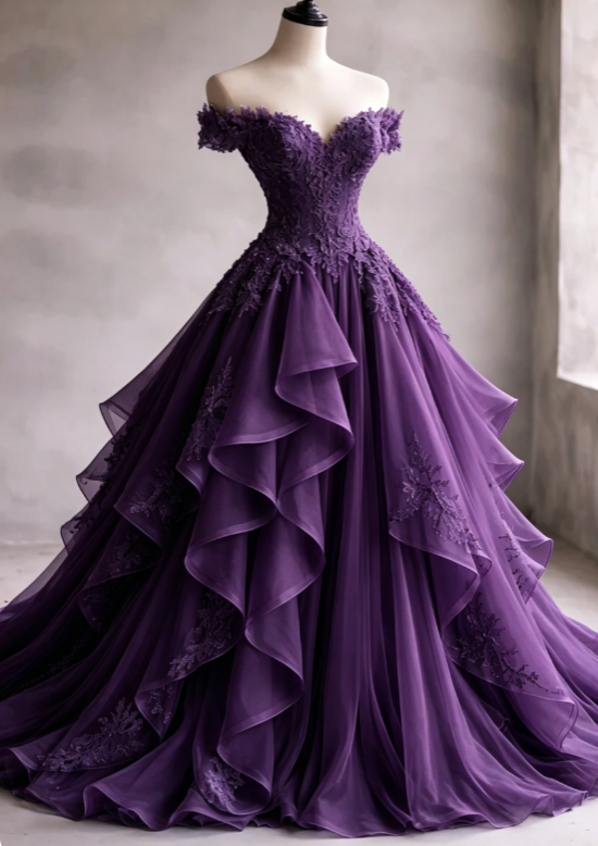 Wunderschönes, langes A-Linien-Abendkleid, schulterfrei, mit Tüll-Applikationen, Partykleid, blassblaues Ballkleid DP05336