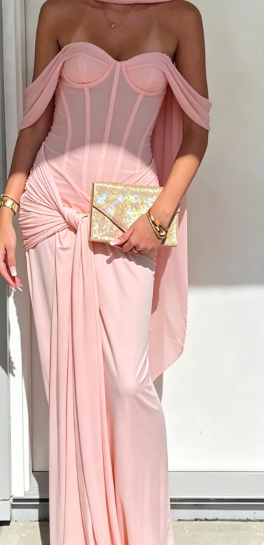 Simple Yellow Wedding Guest Dress Sweetheart Sheath Chiffon Long Evening Dress DP05389