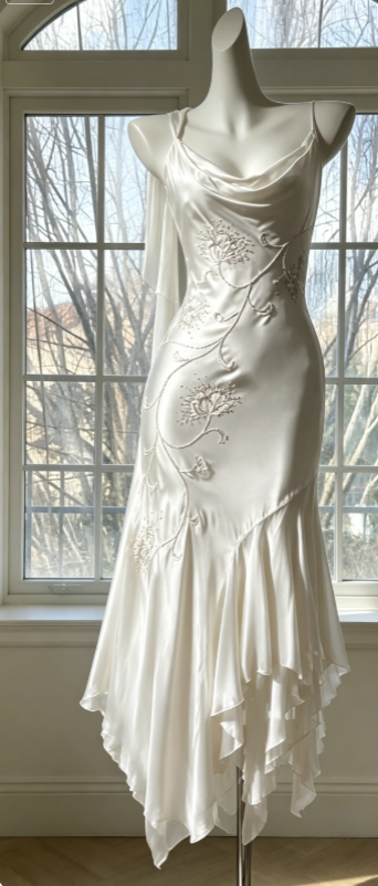 Langes Abendkleid aus Satin mit Spaghettiträgern und Etuikleid, Lila, Ballkleid DP05599
