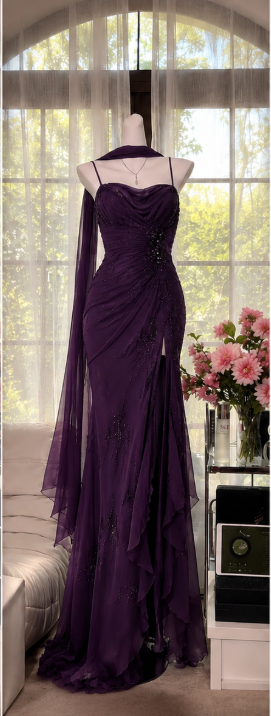 Elegantes dunkelgrünes Abschlussballkleid mit Spaghettiträgern, Scheide, Perlenstickerei, Chiffon, langes Abendkleid DP05870