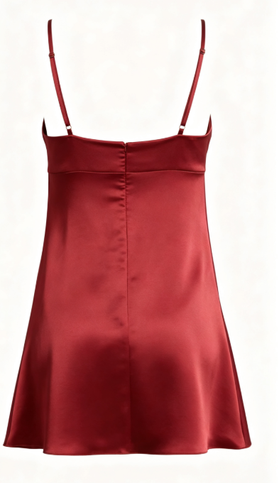 Elegantes burgunderrotes kurzes Homecoming-Kleid aus Satin-Scheide, Geburtstagskleid DP06675