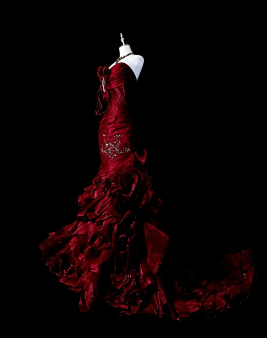 Robe de bal chic rouge sirène longue en satin, robe de soirée DP07687
