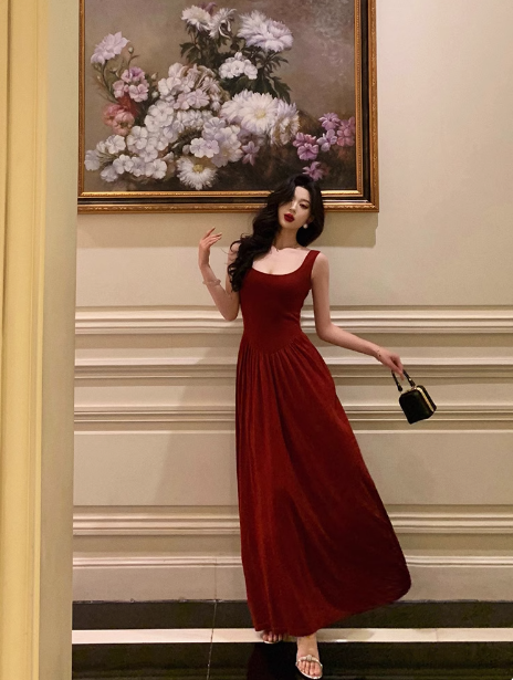 Sexy Meerjungfrau Rot Quadratischer Ausschnitt 18. Geburtstagskleid Partykleid Geburtstags-Outfits Geburtstagskleid-Ideen für Frauen DP1298