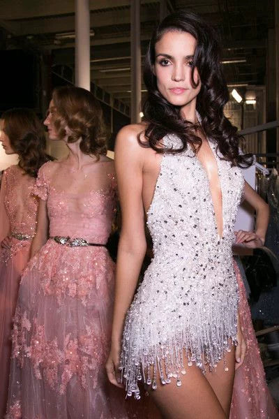 Robe fourreau sexy à paillettes blanches, courte, col licou, tenue de soirée, robe de cocktail, tenue d'été pour 20e anniversaire, DP2093