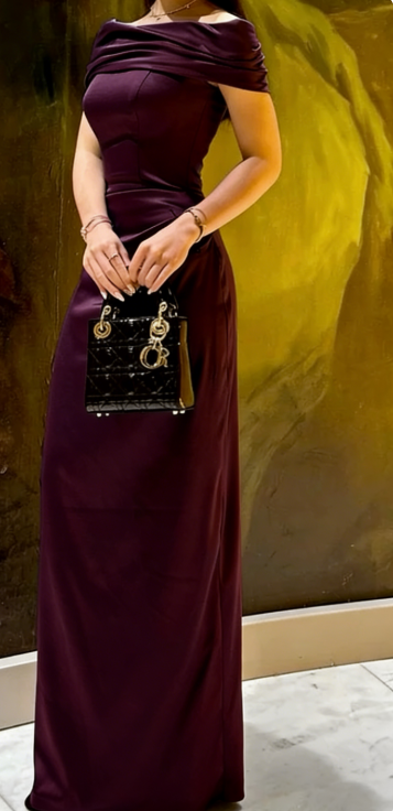 Robe de bal élégante en satin bleu marine, épaules dénudées, tenue d'invitée de mariage d'été, DP2125