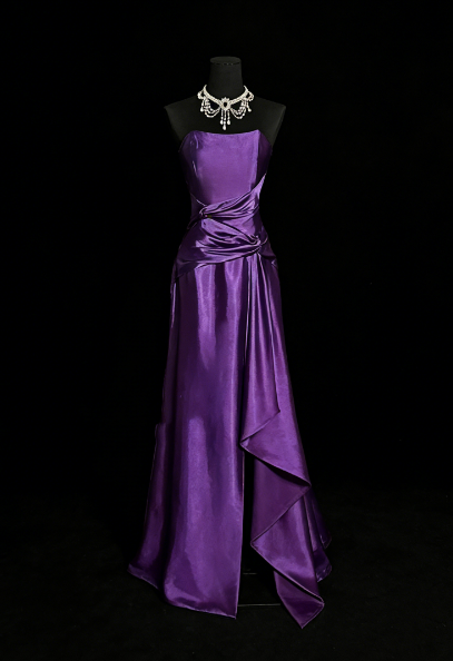 Edles Meerjungfrau-Maxikleid in Königsblau aus Satin, Abendkleid, langes Ballkleid, DP238
