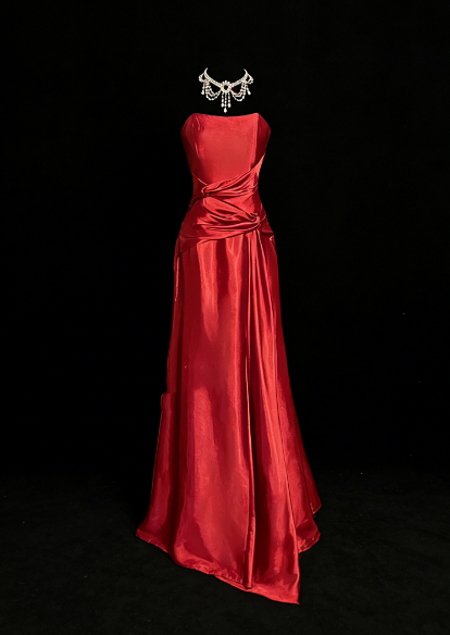 Edles Meerjungfrau-Maxikleid in Königsblau aus Satin, Abendkleid, langes Ballkleid, DP238