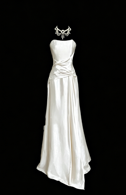 Edles Meerjungfrau-Maxikleid in Königsblau aus Satin, Abendkleid, langes Ballkleid, DP238