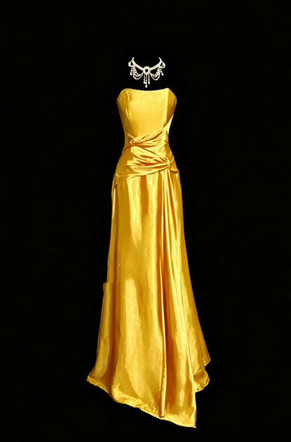 Edles Meerjungfrau-Maxikleid in Königsblau aus Satin, Abendkleid, langes Ballkleid, DP238